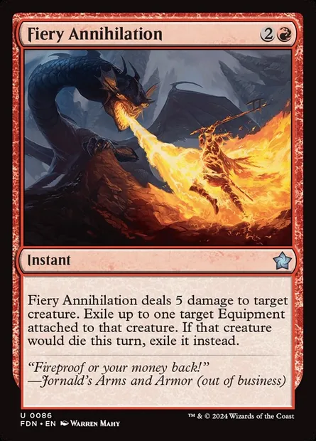 Fiery Annihilation, Magic card FDN 86 — Foundations set