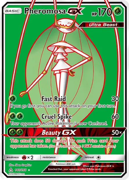 Pheromosa GX, Pokémon card UPR 140 — Ultra Prism set