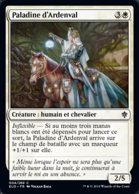 Paladine d'Ardenval, carte Magic ELD 4 — extension Throne of Eldraine