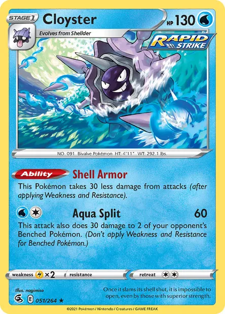 Cloyster, Pokémon card FST 51 — Fusion Strike set
