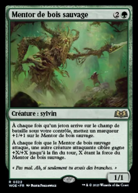 Mentor de bois sauvage, carte Magic WOE 322 — extension Wilds of Eldraine