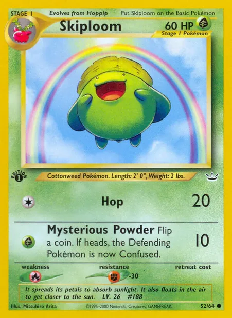 Skiploom, Pokémon card NR 52 — Neo Revelation set