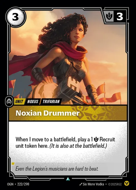 Noxian Drummer, carte Riftbound OGN 222 — extension Origins