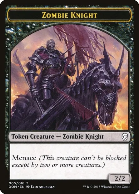 Zombie Knight, carte Magic TDOM 5 — extension Dominaria Tokens
