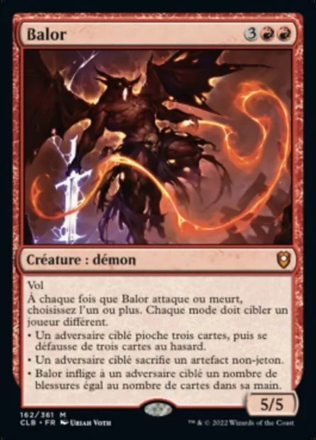 Balor, carte Magic CLB 162 — extension Commander Légendes : la bataille de la Porte de Baldur
