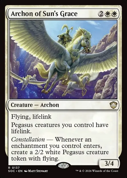 Archon of Sun's Grace, Magic card SOC 137 — Secrets of Strixhaven Commander set