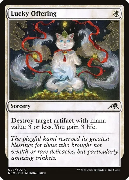 Lucky Offering, Magic card NEO 27 — Kamigawa: Neon Dynasty set