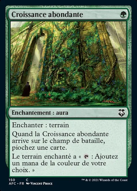 Croissance abondante, carte Magic AFC 150 — extension Forgotten Realms Commander