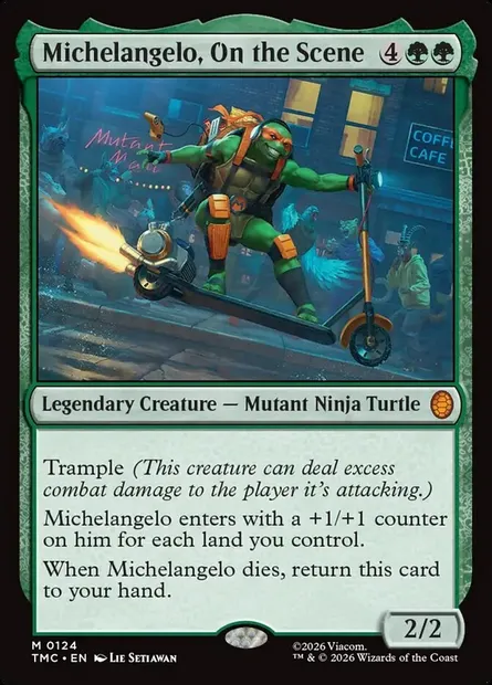 Michelangelo, On the Scene, carte Magic TMC 124 — extension Teenage Mutant Ninja Turtles Eternal