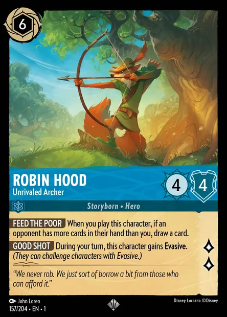 Robin Hood - Unrivaled Archer, Disney Lorcana card CH1-157 — The First Chapter set