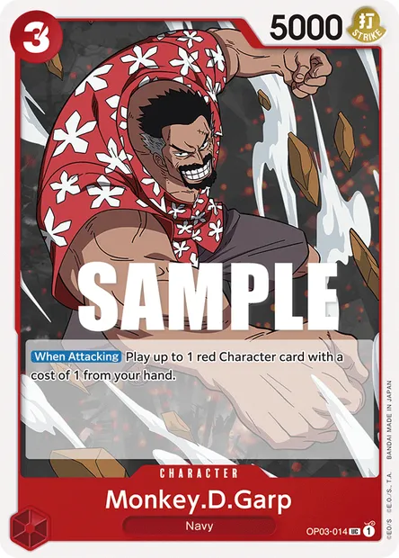 Monkey.D.Garp, One Piece card OP03-014 — PILLARS OF STRENGTH set