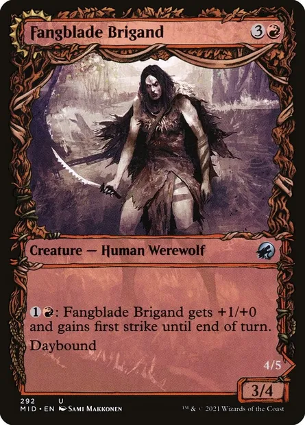 Brigande Lamecroc // Éviscératrice Lamecroc, carte Magic MID 292 — extension Innistrad : chasse de minuit