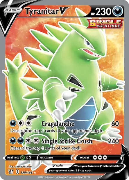 Tyranitar V, Pokémon card BST 154 — Battle Styles set