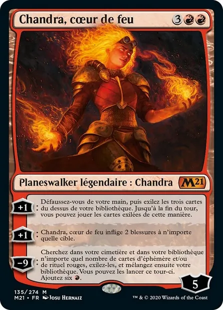 Chandra, cœur de feu, carte Magic M21 135 — extension Core Set 2021