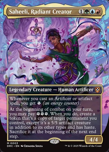 Saheeli, Radiant Creator, Magic card DRC 3 — Aetherdrift Commander set