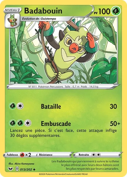 Badabouin, carte Pokémon SSH 13 — extension Épée et Bouclier