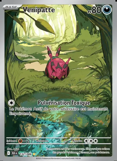 Venipatte, carte Pokémon BLK 132 — extension Foudre Noire