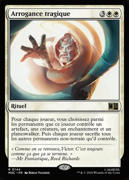 Arrogance tragique, carte Magic MSC 144 — extension Marvel Super Heroes Commander
