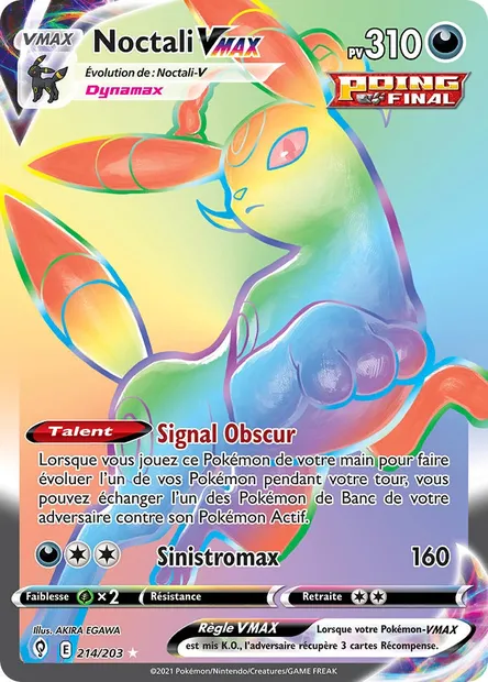 Noctali VMAX, carte Pokémon EVS 214 — extension Évolution Céleste