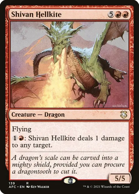 Shivan Hellkite, Magic card AFC 139 — Forgotten Realms Commander set