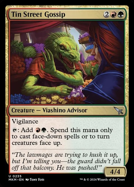 Tin Street Gossip, Magic card MKM 235 — Murders at Karlov Manor set