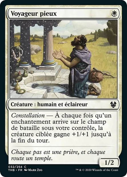 Voyageur pieux, carte Magic THB 32 — extension Theros Beyond Death