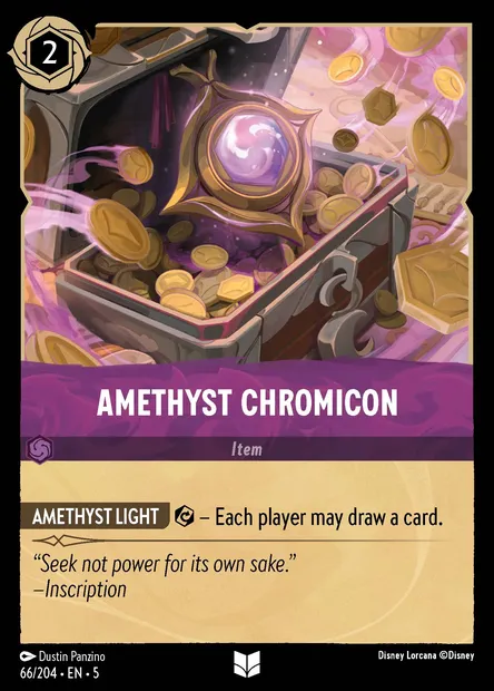 Amethyst Chromicon, Disney Lorcana card CH5-066 — Shimmering Skies set