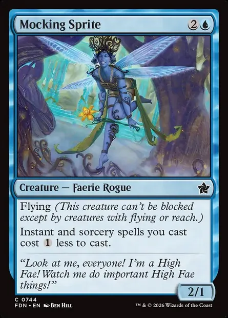Mocking Sprite, Magic card FDN 744 — Foundations set