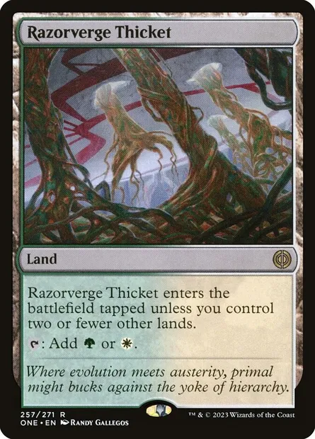 Razorverge Thicket, Magic card ONE 257 — Phyrexia: All Will Be One set
