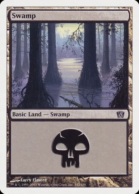 Swamp, Magic card 8ED 342 — Eighth Edition set