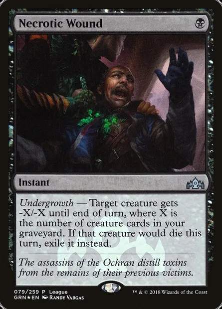 Blessure nécrotique, carte Magic PGRN 79 — extension Guilds of Ravnica Promos