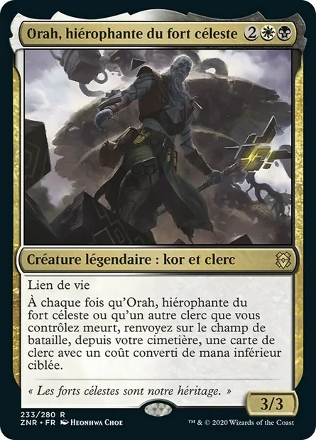 Orah, hiérophante du fort céleste, carte Magic ZNR 233 — extension Renaissance de Zendikar