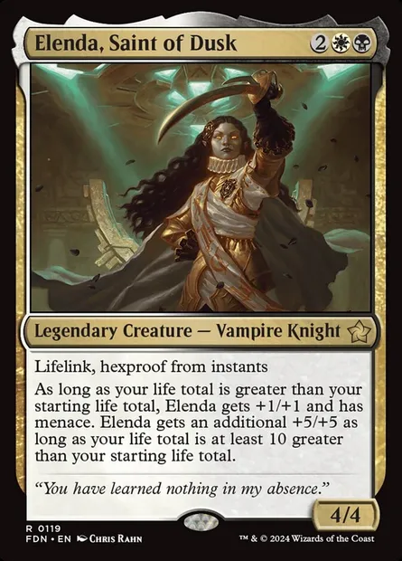 Elenda, Saint of Dusk, Magic card FDN 119 — Foundations set