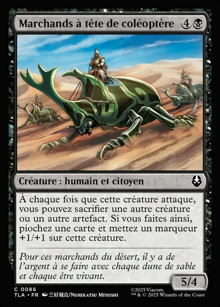 Marchands à tête de coléoptère, carte Magic TLA 86 — extension Avatar: The Last Airbender