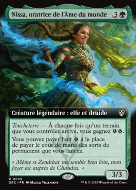 Nissa, oratrice de l'Âme du monde, carte Magic DRC 29 — extension Aetherdrift Commander