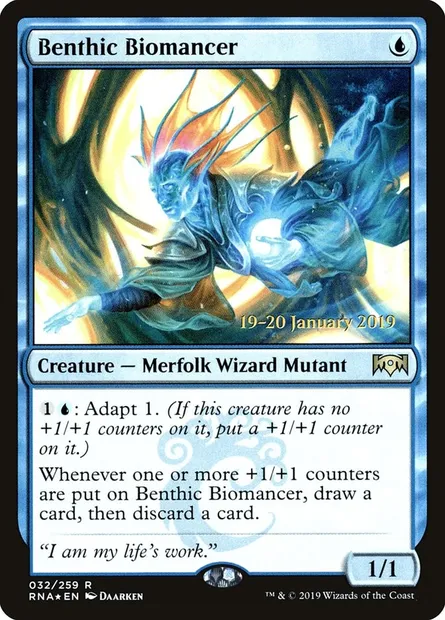 Benthic Biomancer, Magic card PRNA 32s — Ravnica Allegiance Promos set