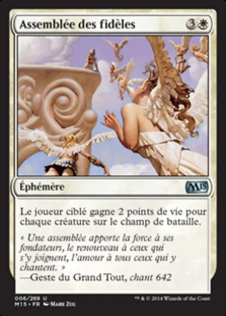 Assemblée des fidèles, carte Magic M15 6 — extension Magic 2015