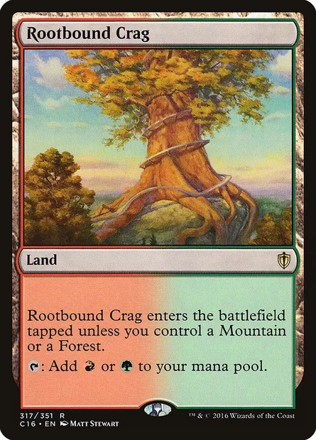 Rootbound Crag, Magic card C16 317 — Commander 2016 set