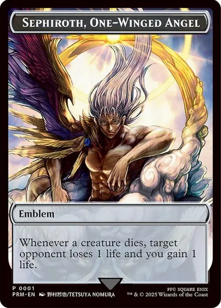 Sephiroth, One-Winged Angel Emblem, carte Magic WFIN 1 — extension FIN Asia WPN Promo Tokens