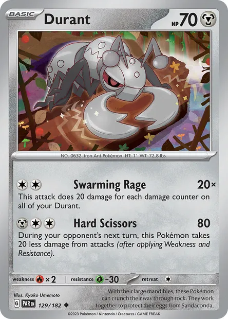 Durant, Pokémon card PAR 129 — Paradox Rift set
