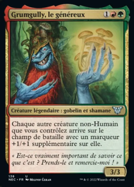 Grumgully, le généreux, carte Magic NEC 138 — extension Neon Dynasty Commander