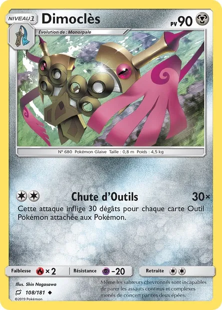 Dimoclès, carte Pokémon TEU 108 — extension Duo de Choc