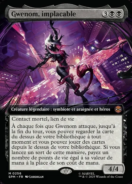 Gwenom, implacable, carte Magic SPM 256 — extension Marvel's Spider-Man