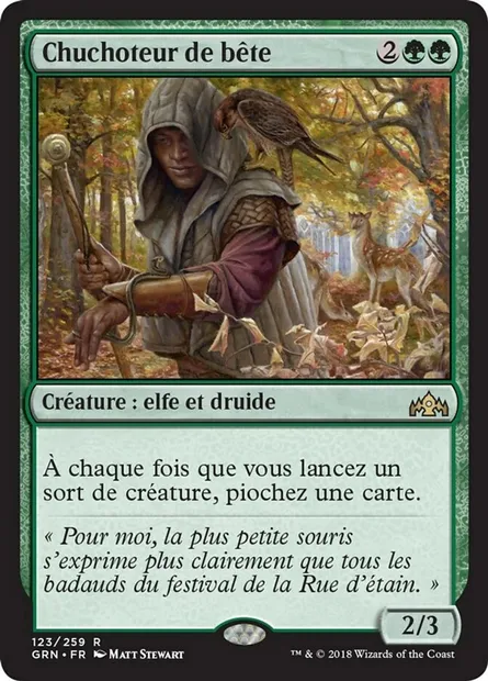 Chuchoteur de bête, carte Magic GRN 123 — extension Les Guildes de Ravnica