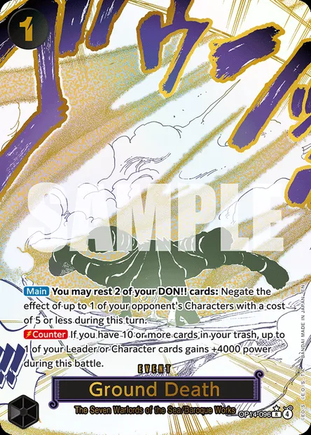 Ground Death, One Piece card OP14-096 — THE AZURE SEA’S SEVEN set