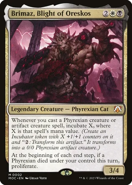 Brimaz, Blight of Oreskos, Magic card MOC 2 — March of the Machine Commander set