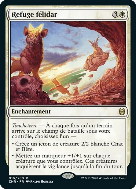 Refuge félidar, carte Magic ZNR 16 — extension Renaissance de Zendikar