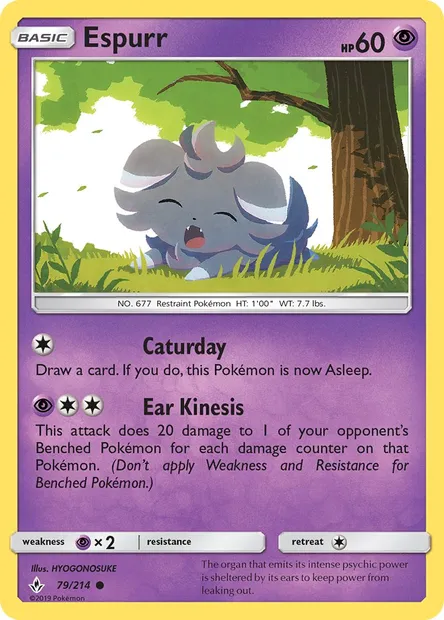 Espurr, Pokémon card UNB 79 — Unbroken Bonds set