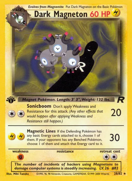 Dark Magneton, Pokémon card TR 28 — Team Rocket set
