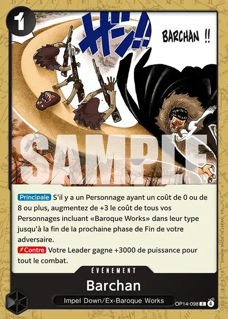 Barchan, carte One Piece OP14-098 — extension LES SEPT DE LA MER D'AZUR